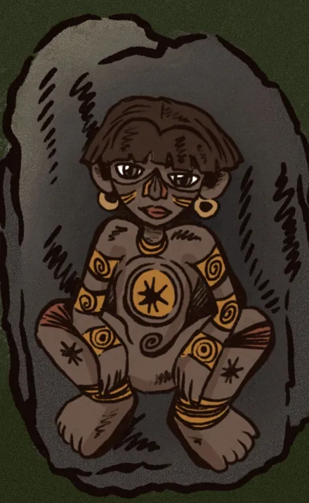 Kaona, figura taína tallada en piedra